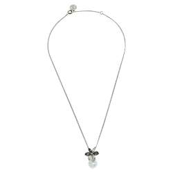 Pre Owned CH Carolina Herrera Crystal Jasmine Faux Pearl Pendant Necklace