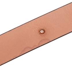 Pre Owned CH Carolina Herrera Red Leather Logo Plague Belt 90CM