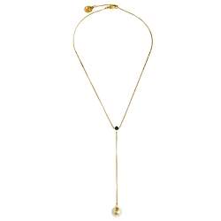 Pre Owned CH Carolina Herrera Crystal & Pearl Long Pendant Necklace