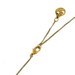 Pre Owned CH Carolina Herrera Crystal & Pearl Long Pendant Necklace