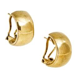 Pre Owned CH Carolina Herrera Gold Tone Half Hoop Earrings