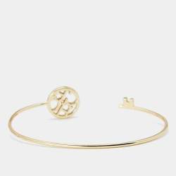 Pre Owned Carolina Herrera CH Logo Gold Tone Crystal Keys Bracelet