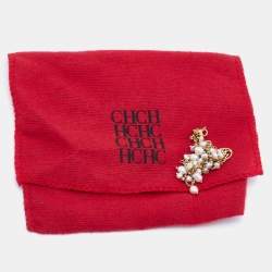 Pre Owned CH Carolina Herrera Gold Tone Pearl Layered Necklace