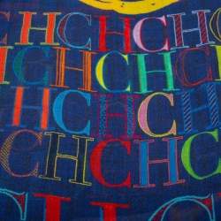 Pre Owned CH Carolina Herrera Multicolor Logo Print Modal and Cashmere Scarf