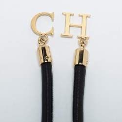 Pre Owned CH Carolina Herrera Black Wrap Around Logo Waist Belt