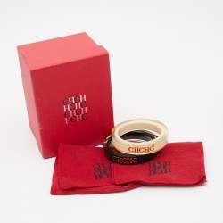 Pre Owned CH Carolina Herrera Resin Logo Bangles Set of 2