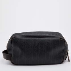 مملوكة مسبقًا CH Carolina Herrera Black/Brown Monogram Coated Canvas Cosmetic Pouch
