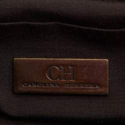 مملوكة مسبقًا CH Carolina Herrera Black/Brown Monogram Coated Canvas Cosmetic Pouch