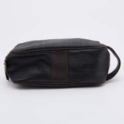 مملوكة مسبقًا CH Carolina Herrera Black/Brown Monogram Coated Canvas Cosmetic Pouch