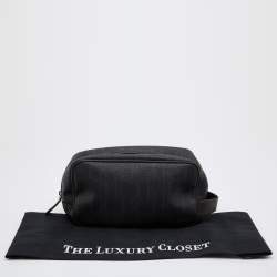 مملوكة مسبقًا CH Carolina Herrera Black/Brown Monogram Coated Canvas Cosmetic Pouch