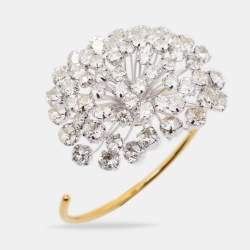CH Carolina Herrera Two Tone Crystal Open Cuff Bracelet