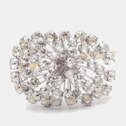 CH Carolina Herrera Two Tone Crystal Open Cuff Bracelet