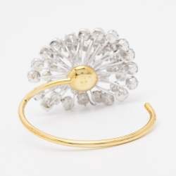 CH Carolina Herrera Two Tone Crystal Open Cuff Bracelet