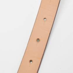 Pre Owned CH Carolina Herrera Green/Beige Leather CHHC Slim Belt 85CM