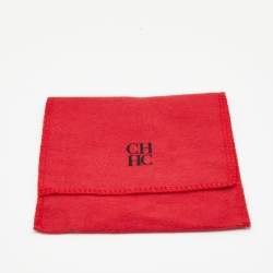 Pre Owned CH Carolina Herrera CH Crystals Faux Pearl Gold Tone Bracelet