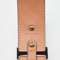 Pre Owned CH Carolina Herrera Brown Leather CH Logo Waist Belt 80 CM