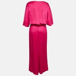 Pre Owned CH Carolina Herrera Pink Belted Maxi Dress M