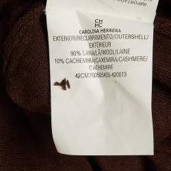 Pre Owned CH Carolina Herrera Brown Knit Buttoned Cardigan S