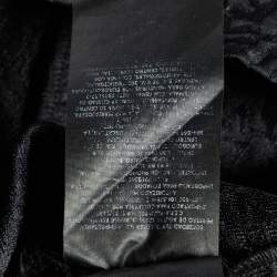 CH Carolina Herrera Black Embossed Jacquard Peplum Top S
