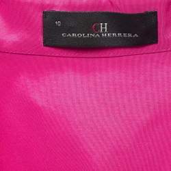 Pre Owned CH Carolina Herrera Pink Button Front Shirt L