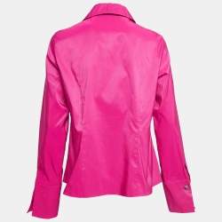 Pre Owned CH Carolina Herrera Pink Button Front Shirt L