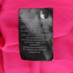 Pre Owned CH Carolina Herrera Pink Floral Lace Belted Midi Dress M