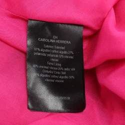 Pre Owned CH Carolina Herrera Pink Floral Lace Belted Midi Dress M