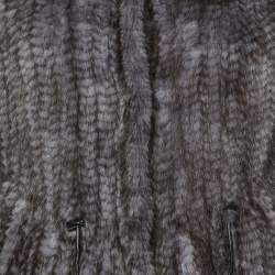 Pre Owned CH Carolina Herrera Grey Mink Fur Coat S