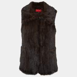 Pre Owned CH Carolina Herrera Brown Mink Fur Waistcoat S
