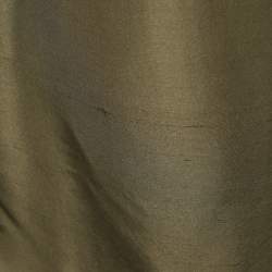 CH Carolina Herrera Olive Green Silk Front Buttoned Short Dress M