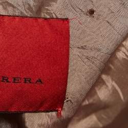 CH Carolina Herrera Brown Logo Embroidered Wool Button Detail Blazer L