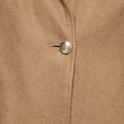 CH Carolina Herrera Brown Logo Embroidered Wool Button Detail Blazer L
