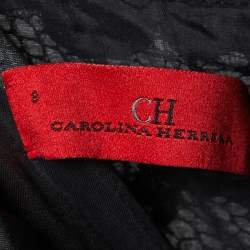 Pre Owned CH Carolina Herrera Black/White Lace Sleeveless Dress M