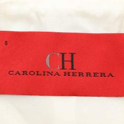 CH Carolina Herrera White Tweed Double Breasted Blazer M