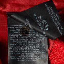 Pre Owned CH Carolina Herrera Red Embossed Jacquard Peplum Style Jacket M