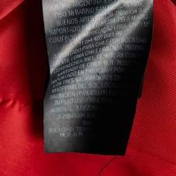 Pre Owned CH Carolina Herrera Red Embossed Jacquard Peplum Style Jacket M