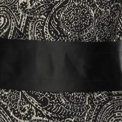 CH Carolina Herrera Monochrome Jacquard Fabric Midi Sleeveless Dress M