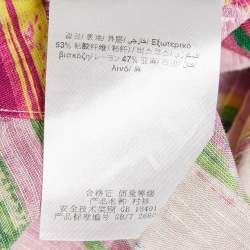 Pre Owned CH Carolina Herrera Multicolor Stripe Print Linen Blend Tunic L