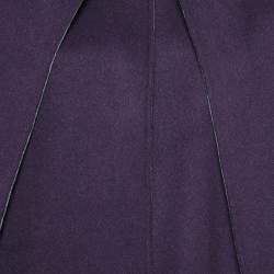 Pre Owned CH Carolina Herrera Purple/Grey Wool Reversible Mid-Length Coat XS