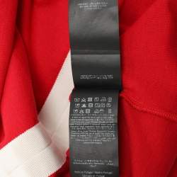 Pre Owned CH Carolina Herrera Red Cotton Colorblock Pattern V-Neck Top S