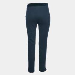CH Carolina Herrera Navy Blue Gabardine Cotton Pants S