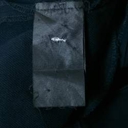 CH Carolina Herrera Navy Blue Gabardine Cotton Pants S