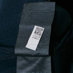 CH Carolina Herrera Navy Blue Gabardine Cotton Pants S