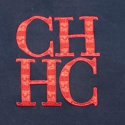 CH Carolina Herrera Navy Blue Logo Embroidered Cotton T-Shirt M 
