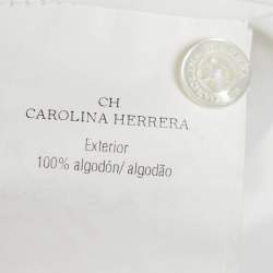 مملوكة مسبقًا CH Carolina Herrera White Cotton Polka Dot Cuff Tie-Up Shirt S