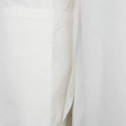 مملوكة مسبقًا CH Carolina Herrera White Cotton Polka Dot Cuff Tie-Up Shirt S