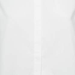 مملوكة مسبقًا CH Carolina Herrera White Cotton Polka Dot Cuff Tie-Up Shirt S