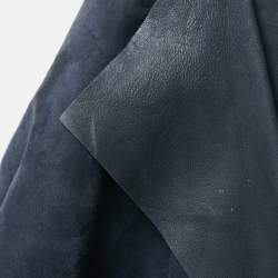 Pre Owned CH Carolina Herrera Navy Blue Suede Loose Fit Vest XS