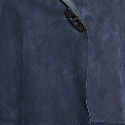 Pre Owned CH Carolina Herrera Navy Blue Suede Loose Fit Vest XS