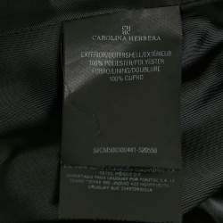 Pre Owned CH Carolina Herrera Black Textured Jacquard Double Breasted Coat XS